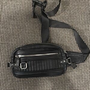 Stylish Black Leather Fanny pack